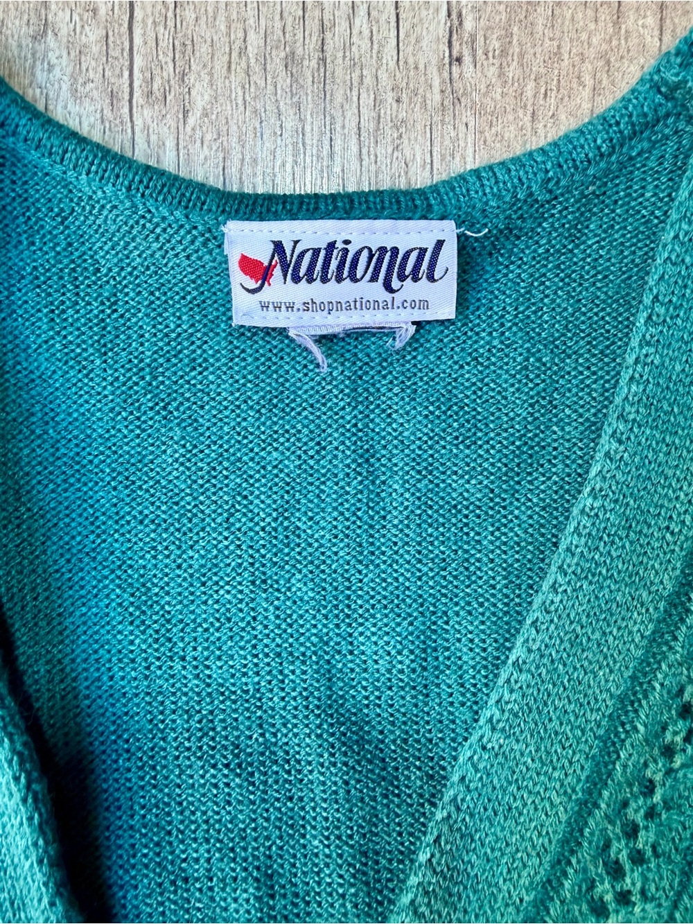 Vintage National Pointelle Knit Button Vest Pockets Grandmacore - Picture 2 of 2